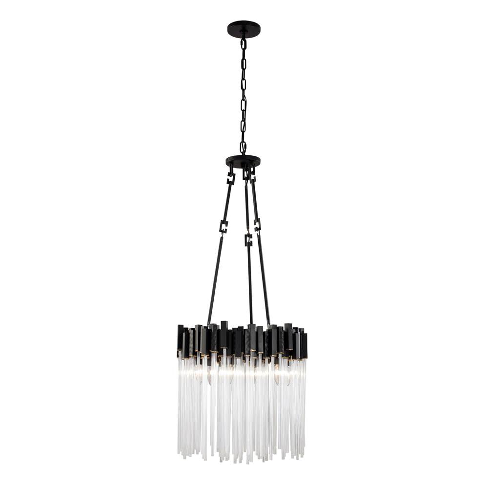 Varaluz 309P06MBFG Matte Black,French Gold Matrix 6-lt Pendant - Matte Black/french Gold Image 5
