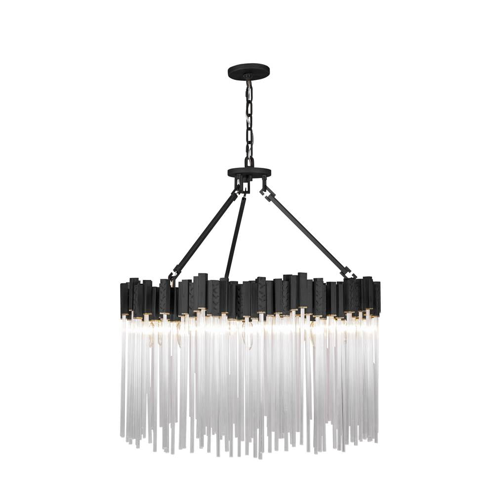 Varaluz Matrix 10-lt Pendant - Matte Black/french Gold