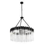 Varaluz 309P12MBFG Matte Black,French Gold Matrix 12-lt Pendant - Matte Black/french Gold Image 1