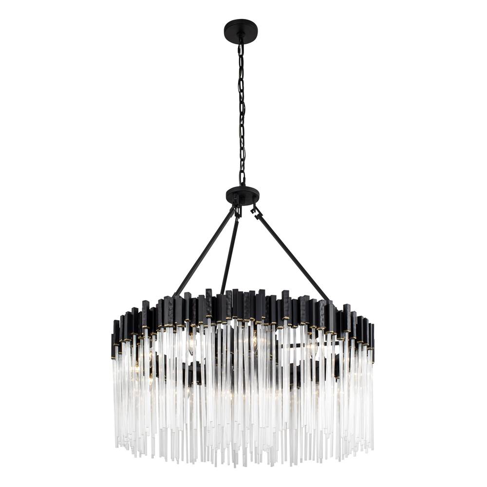 Varaluz 309P12MBFG Matte Black,French Gold Matrix 12-lt Pendant - Matte Black/french Gold Image 1