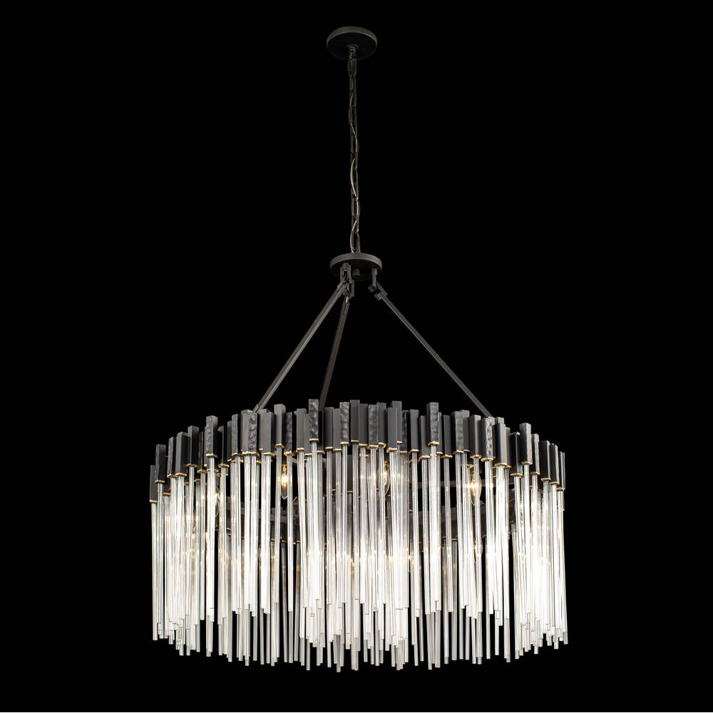 Varaluz Matrix 12-lt Pendant - Matte Black/french Gold