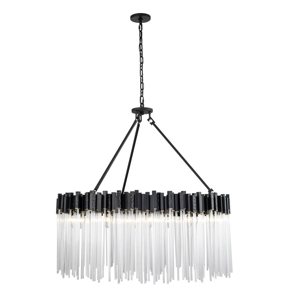 Varaluz 309P12MBFG Matte Black,French Gold Matrix 12-lt Pendant - Matte Black/french Gold Image 6