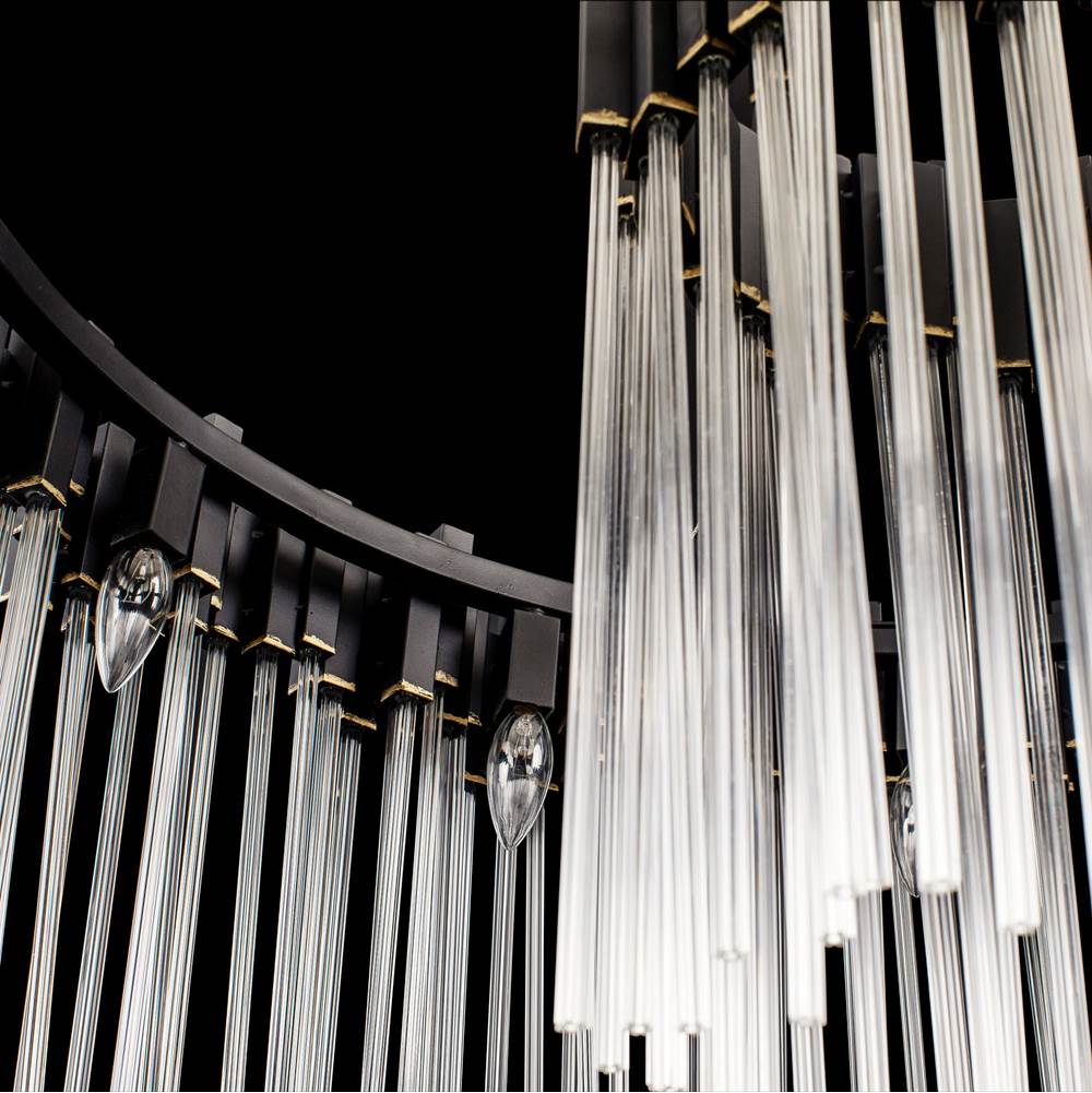 Varaluz 309P12MBFG Matte Black,French Gold Matrix 12-lt Pendant - Matte Black/french Gold Image 2