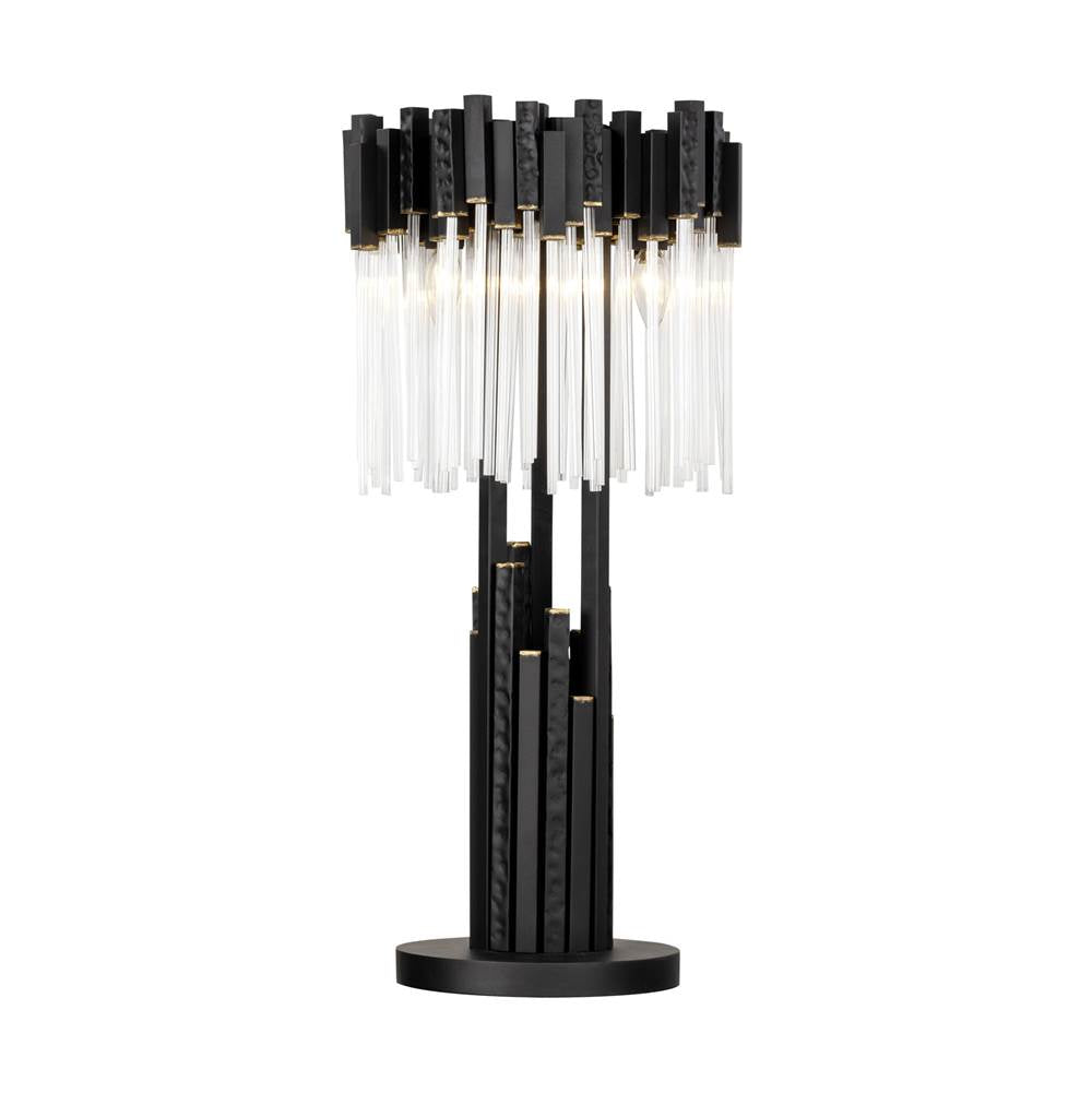 Varaluz 309T03MBFG Matte Black,French Gold Matrix 3-lt Table Lamp - Matte Black/french Gold Image 1