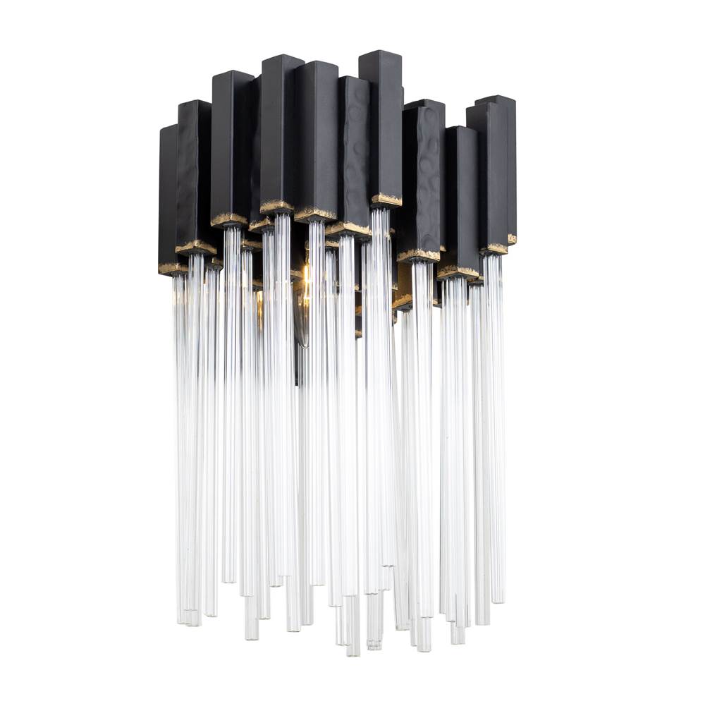 Varaluz 309W01MBFG Matte Black,French Gold Matrix 1-lt Sconce - Matte Black/french Gold Image 1