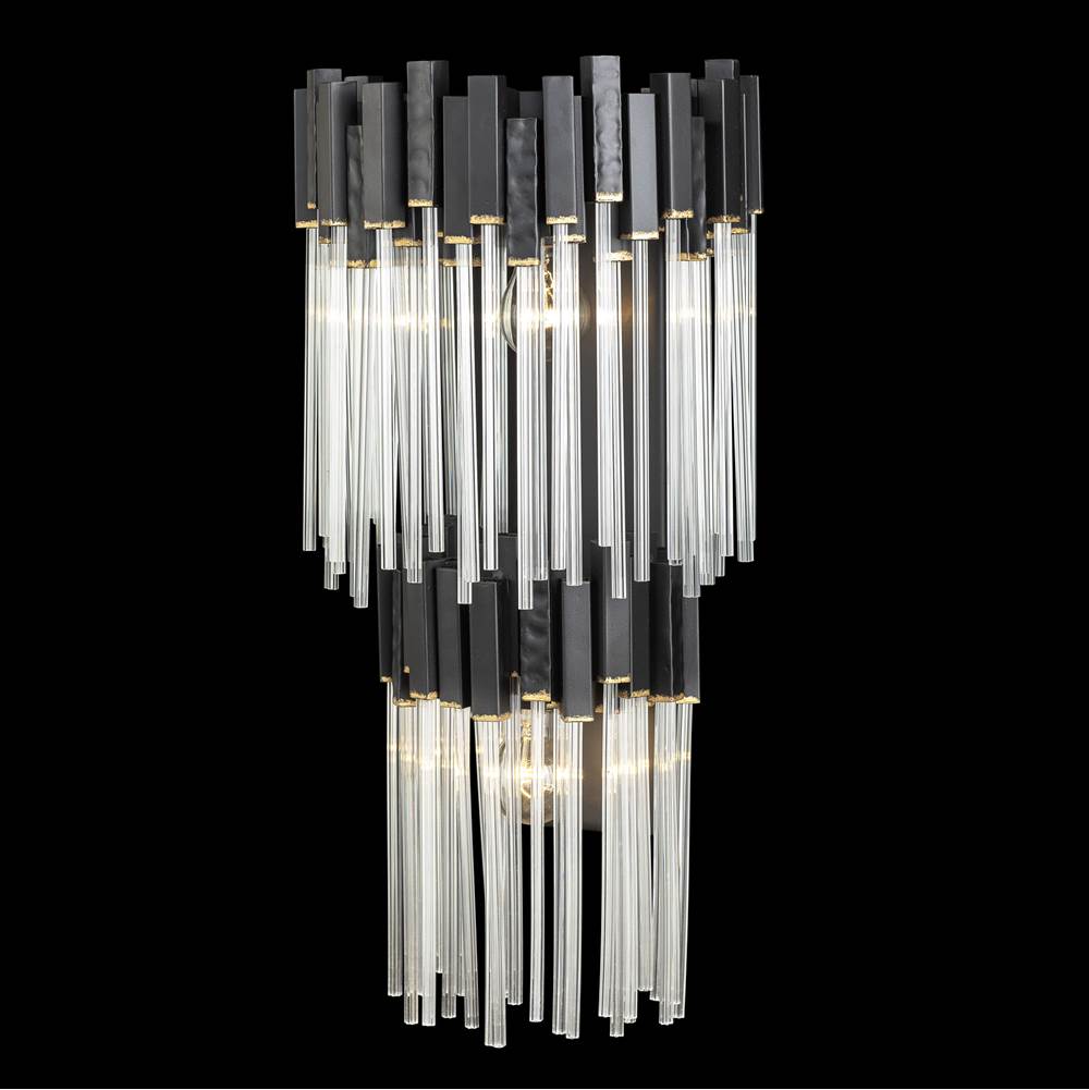 Varaluz 309W02LMBFG Matte Black,French Gold Matrix 2-lt 2-tier Sconce - Matte Black/french Gold Image 5