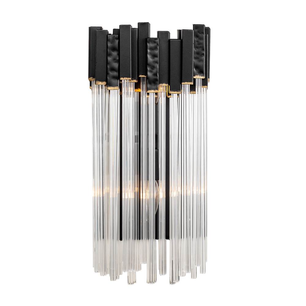 Varaluz 309W02MBFG Matte Black,French Gold Matrix 2-lt Sconce - Matte Black/french Gold Image 8