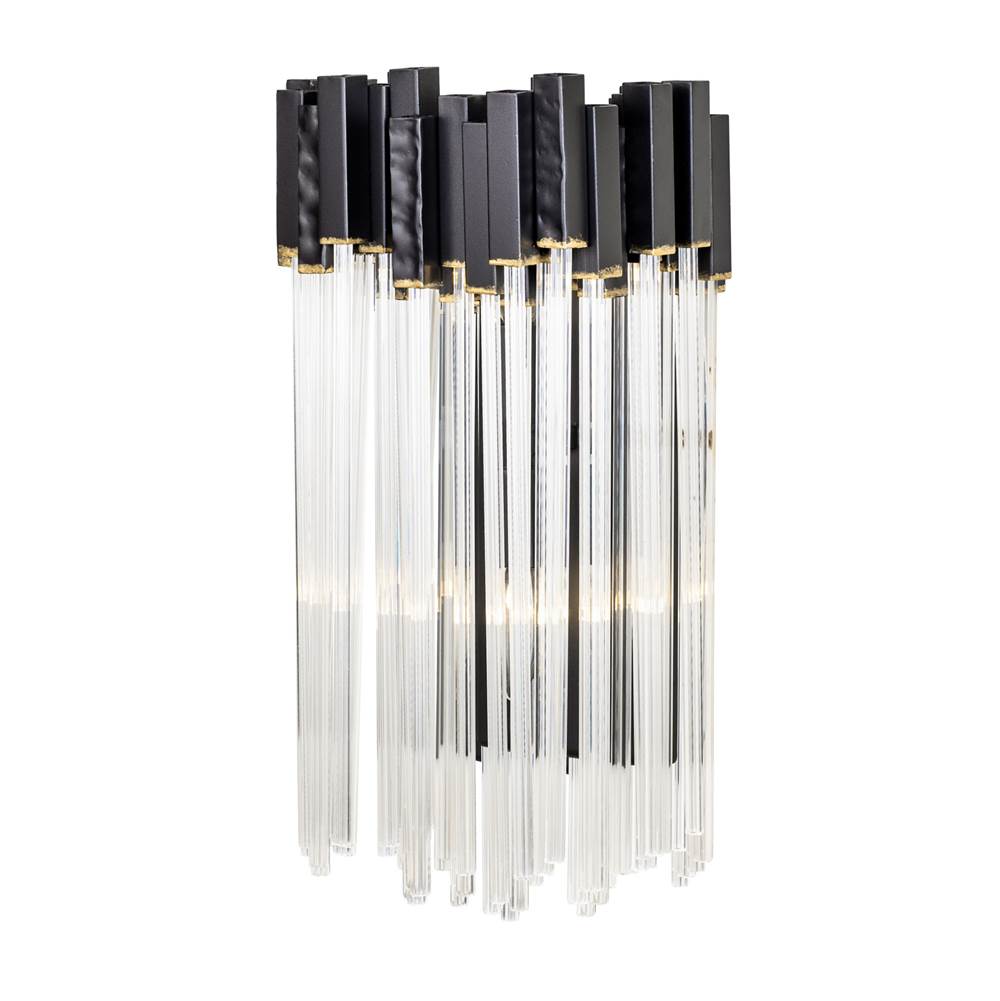 Varaluz 309W02MBFG Matte Black,French Gold Matrix 2-lt Sconce - Matte Black/french Gold Image 6