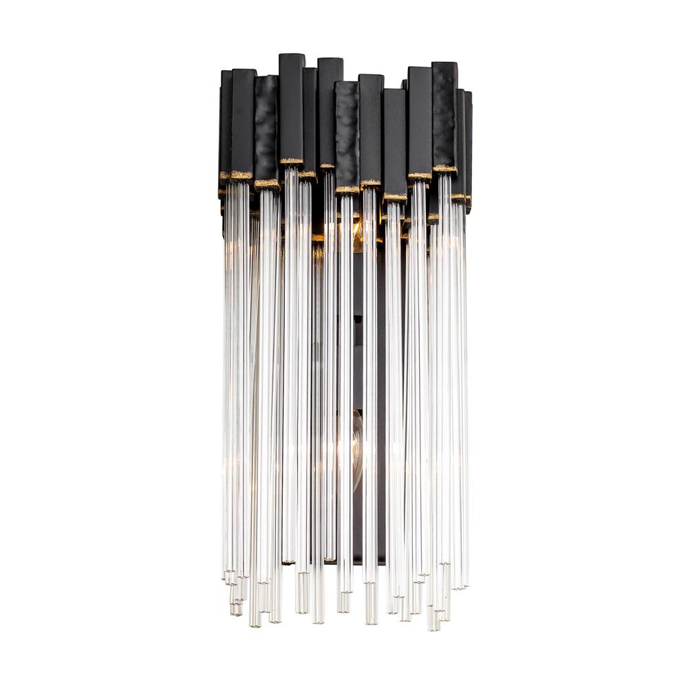 Varaluz 309W02MBFG Matte Black,French Gold Matrix 2-lt Sconce - Matte Black/french Gold Image 4
