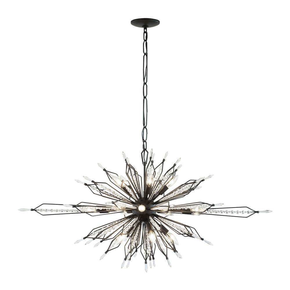 Varaluz 311N16CB Carbon Orbital 16-lt Oval Linear Pendant - Carbon Image 4