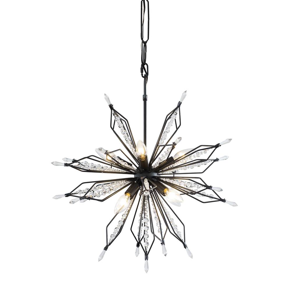 Varaluz 311P08CB Carbon Orbital 8-lt Small Pendant - Carbon Image 1