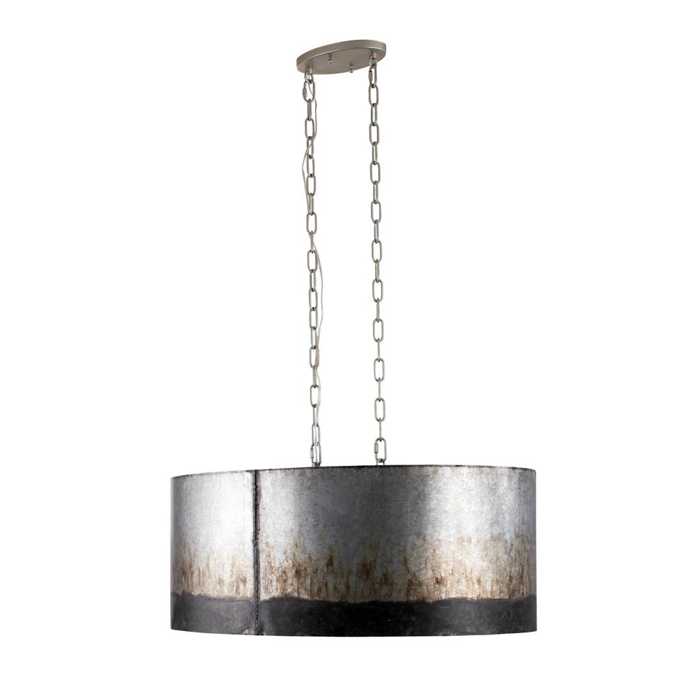 Varaluz Cannery 6-lt Oval/linear Pendant - Ombre Galvanized