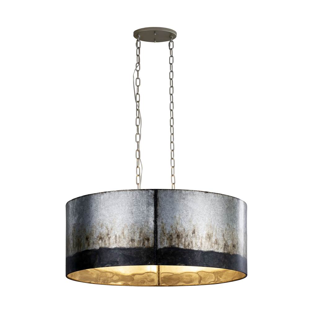 Varaluz 323N06OG Ombre Galvanized Cannery 6-lt Oval/linear Pendant - Ombre Galvanized Image 3