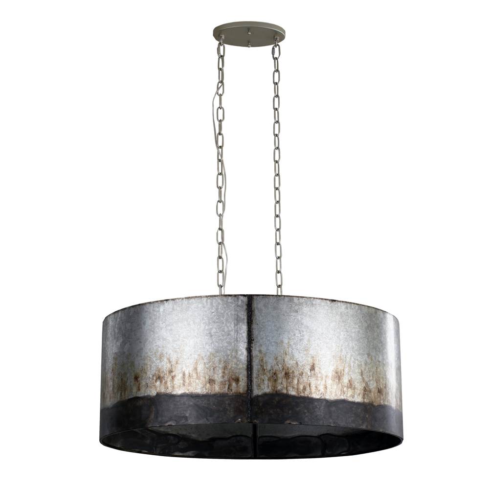 Varaluz 323N06OG Ombre Galvanized Cannery 6-lt Oval/linear Pendant - Ombre Galvanized Image 2