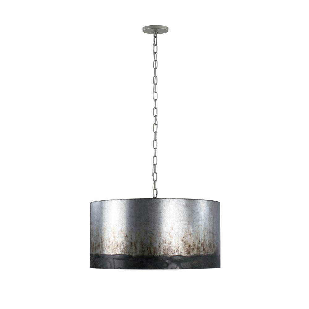 Varaluz 323P04OG Ombre Galvanized Cannery 4-lt Drum Pendant - Ombre Galvanized Image 3
