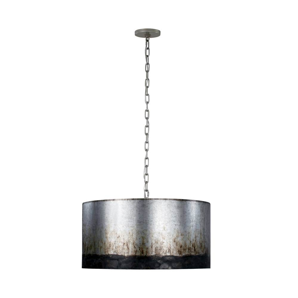 Varaluz 323P04OG Ombre Galvanized Cannery 4-lt Drum Pendant - Ombre Galvanized Image 2