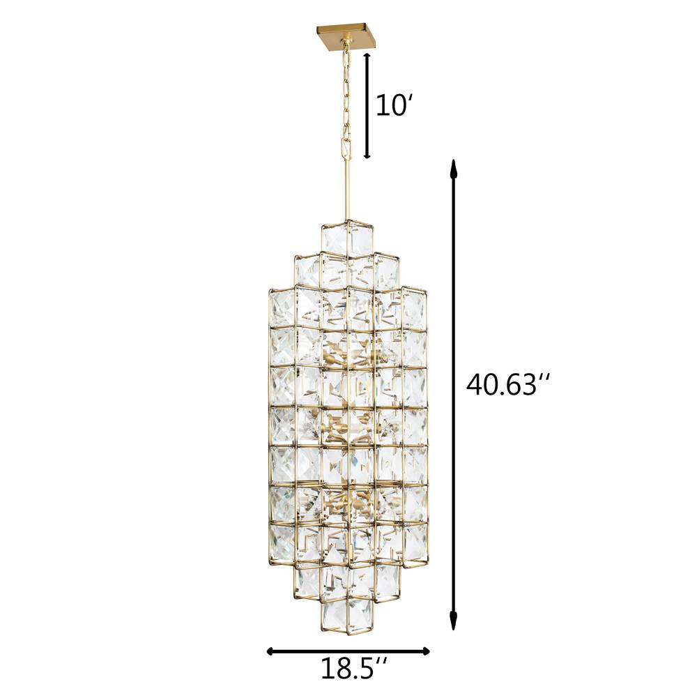 Varaluz 329F14CG Calypso Gold Cubic 14-lt Foyer - Calypso Gold Image 3