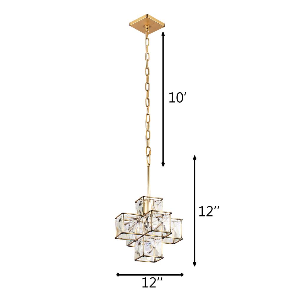 Varaluz 329P01CG Calypso Gold Cubic 1-lt Pendant - Calypso Gold Image 2
