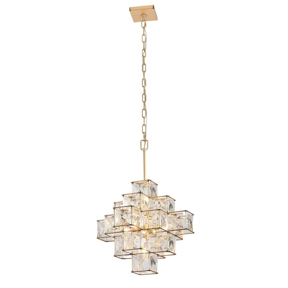 Varaluz Cubic 6-lt Pendant - Calypso Gold