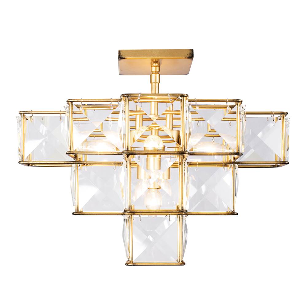Varaluz 329S05CG Calypso Gold Cubic 5-lt Ceiling Fixture - Calypso Gold Image 1
