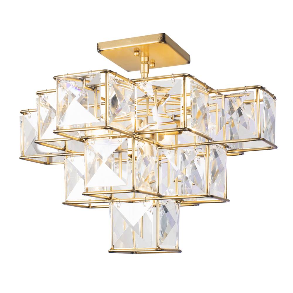 Varaluz 329S05CG Calypso Gold Cubic 5-lt Ceiling Fixture - Calypso Gold Image 4