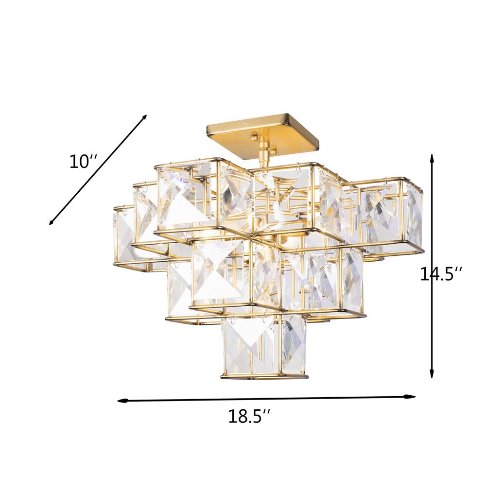 Varaluz 329S05CG Calypso Gold Cubic 5-lt Ceiling Fixture - Calypso Gold Image 3