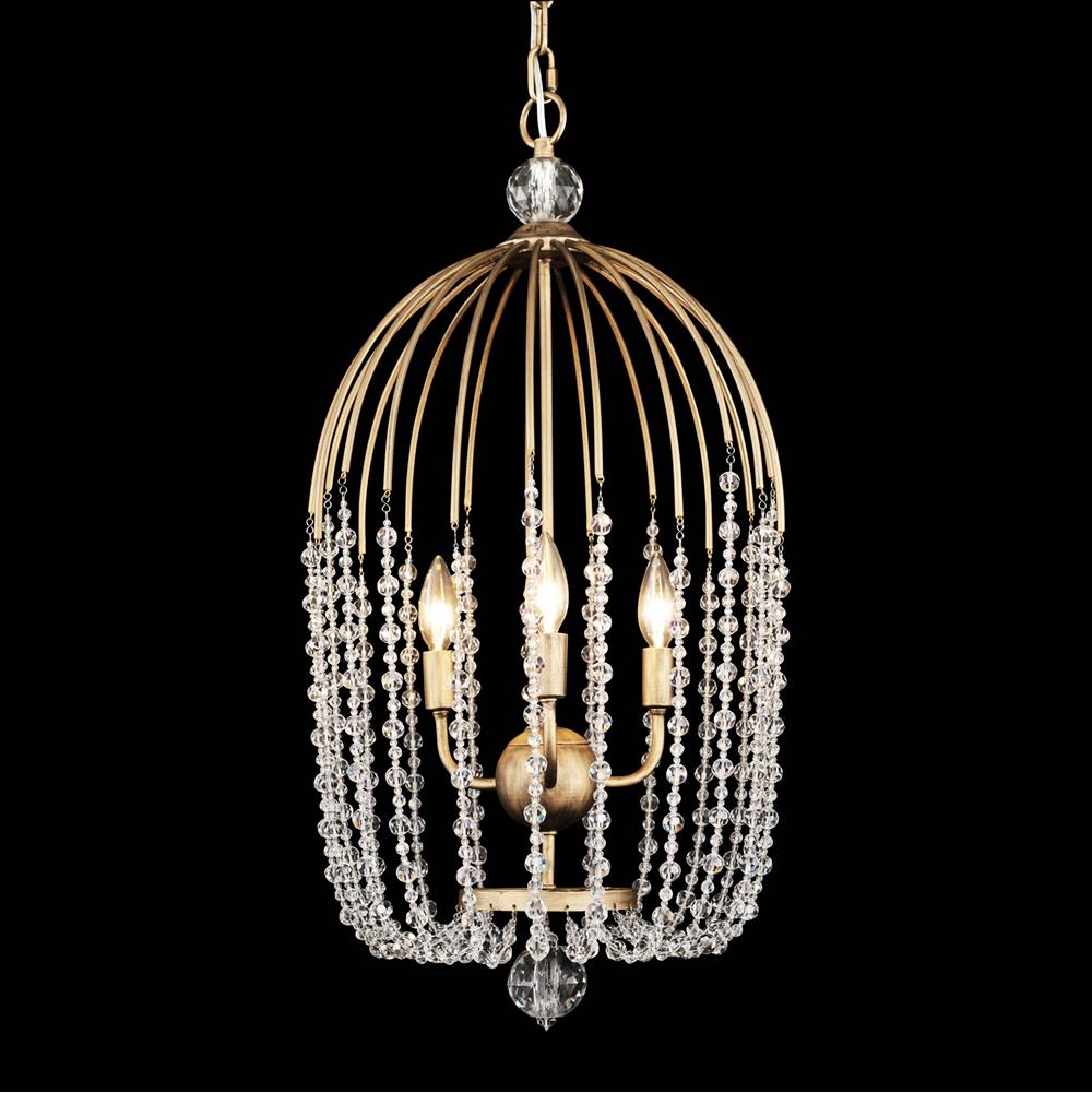 Varaluz 343F03HG Havana Gold Voliere 3-lt Crystal Tall Pendant - Havana Gold Image 1