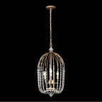 Varaluz Voliere 3-lt Crystal Tall Pendant - Havana Gold