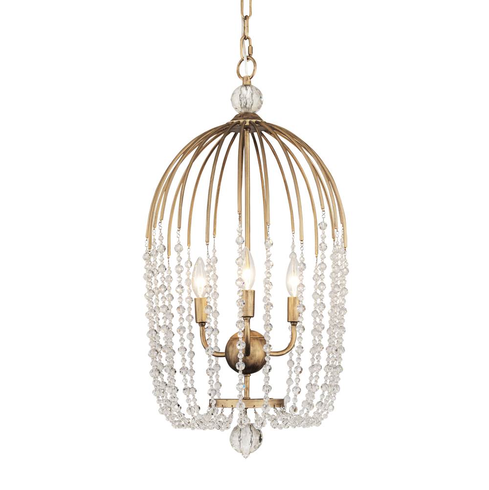 Varaluz 343F03HG Havana Gold Voliere 3-lt Crystal Tall Pendant - Havana Gold Image 2