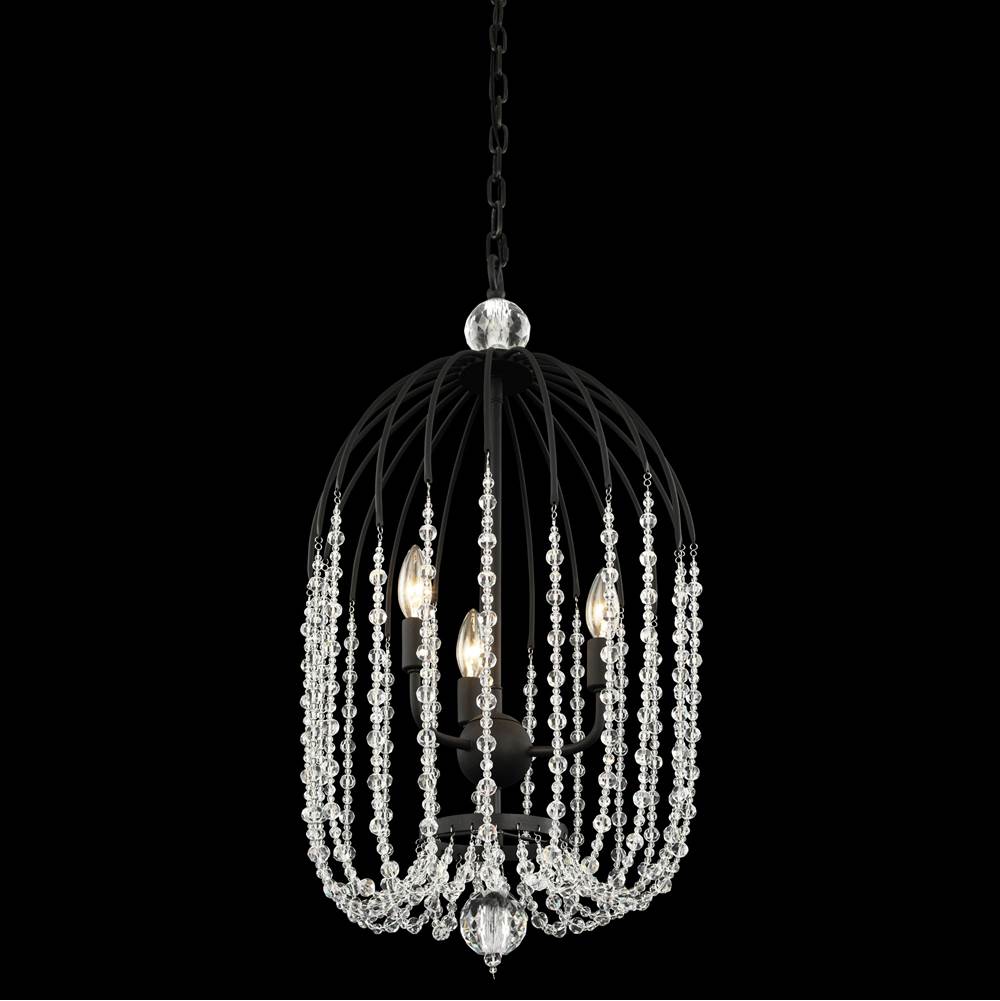 Varaluz 343F03MB Havana Gold Voliere 3-lt Crystal Tall Pendant - Matte Black Image 1