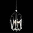 Varaluz 343F06MB Havana Gold Voliere 6-lt Crystal Pendant - Matte Black Image 1