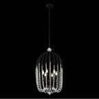 Varaluz Voliere 6-lt Crystal Pendant - Matte Black