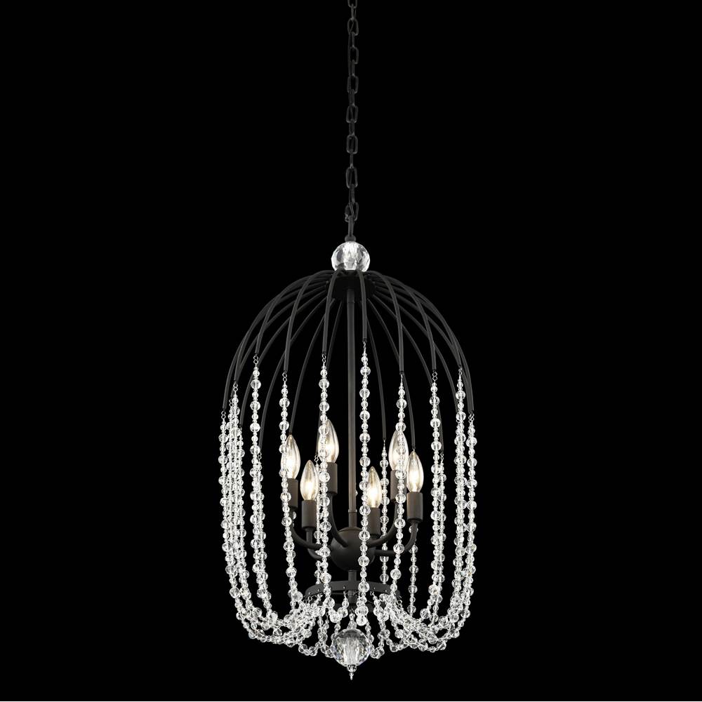 Varaluz 343F06MB Havana Gold Voliere 6-lt Crystal Pendant - Matte Black Image 2