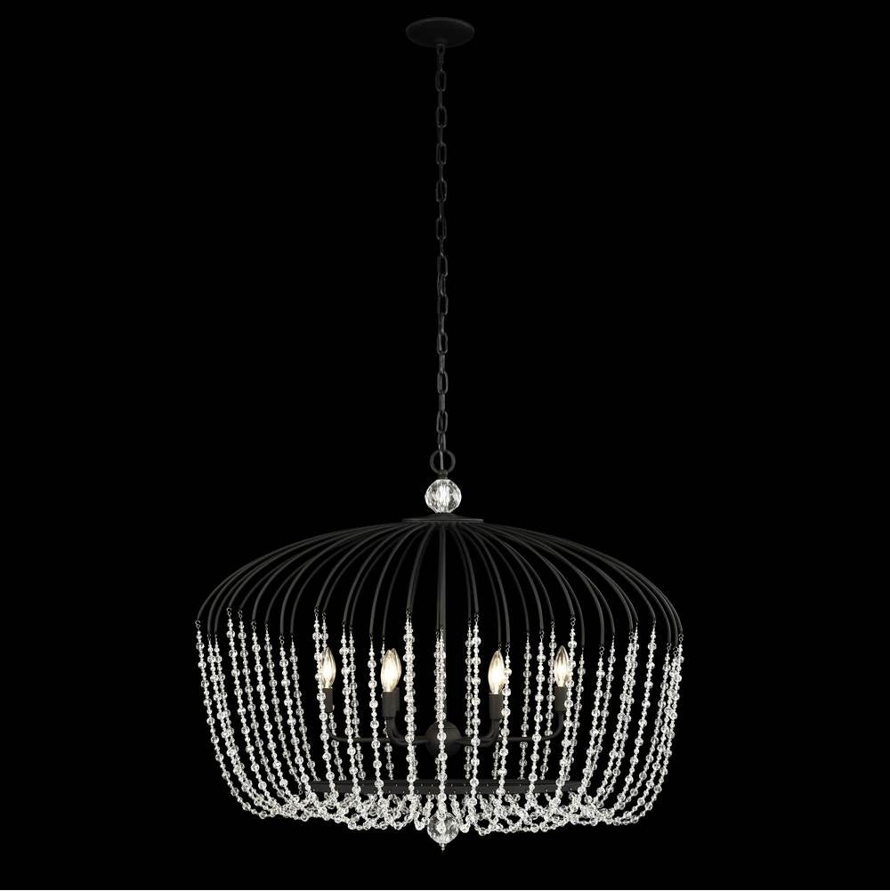 Varaluz 343N06MB Havana Gold Voliere 6-lt Crystal Oval Pendant - Matte Black Image 7