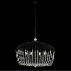 Varaluz 343N06MB Havana Gold Voliere 6-lt Crystal Oval Pendant - Matte Black Image 7