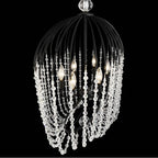 Varaluz 343N06MB Havana Gold Voliere 6-lt Crystal Oval Pendant - Matte Black Image 4