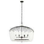 Varaluz 343N06MB Havana Gold Voliere 6-lt Crystal Oval Pendant - Matte Black Image 3