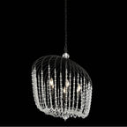Varaluz 343N06MB Havana Gold Voliere 6-lt Crystal Oval Pendant - Matte Black Image 2