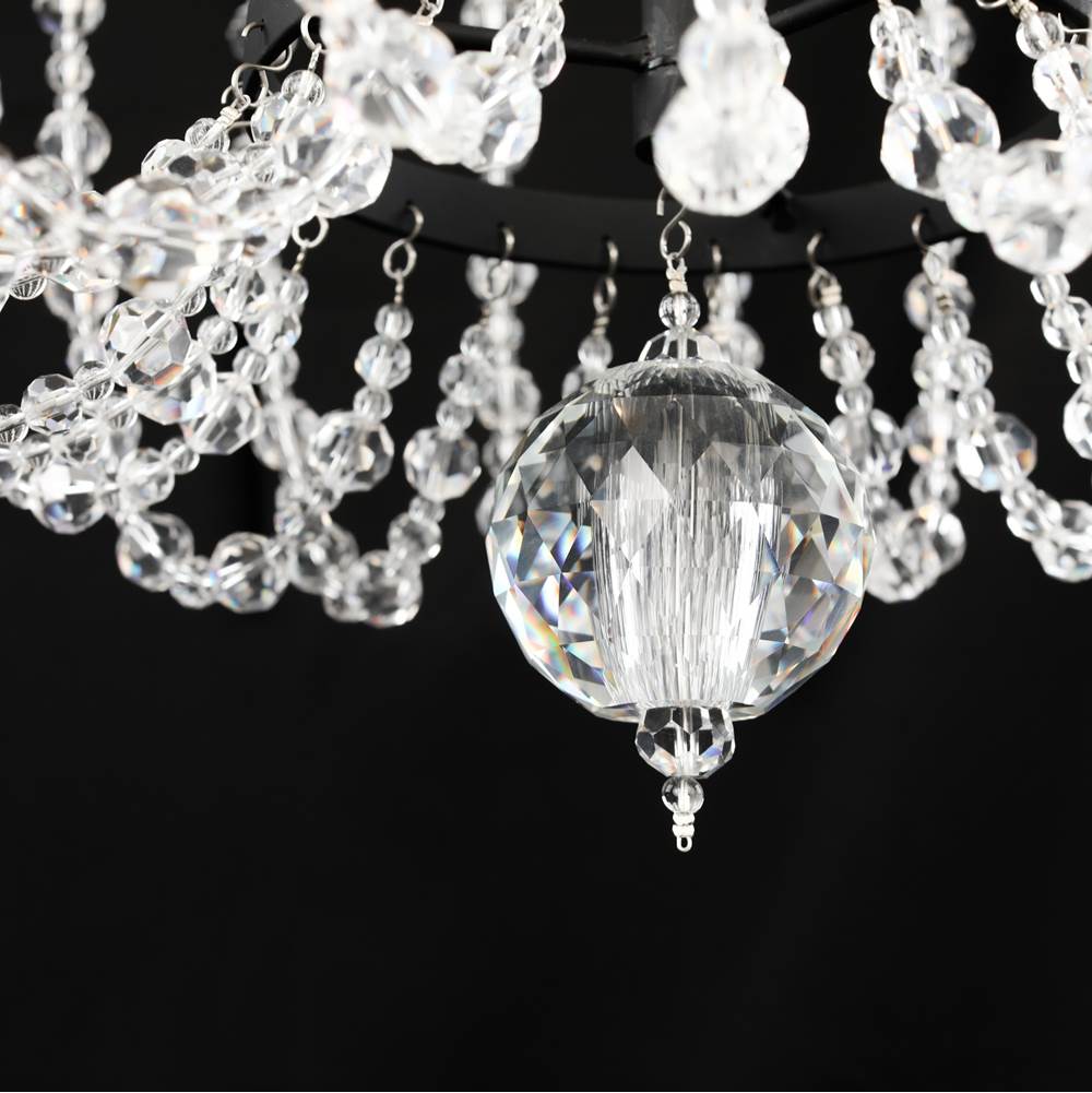 Varaluz 343P06MB Havana Gold Voliere 6-lt Crystal Tall Pendant - Matte Black Image 2