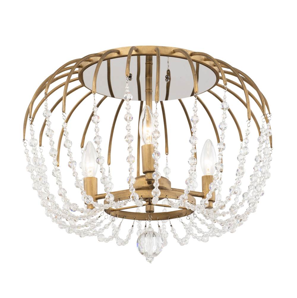 Varaluz 343S03HG Havana Gold Voliere 3-lt Semi-flush - Havana Gold Image 1