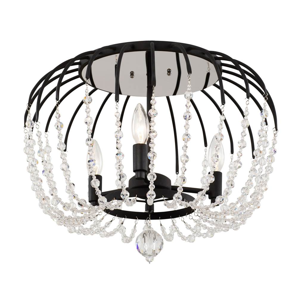 Varaluz 343S03MB Matte Black Voliere 3-lt Semi-flush - Matte Black Image 1