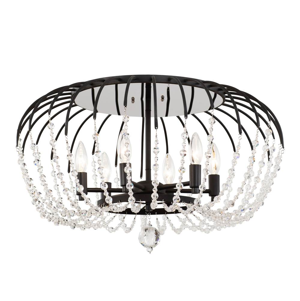 Varaluz 343S06MB Matte Black Voliere 6-lt Semi-flush - Matte Black Image 1
