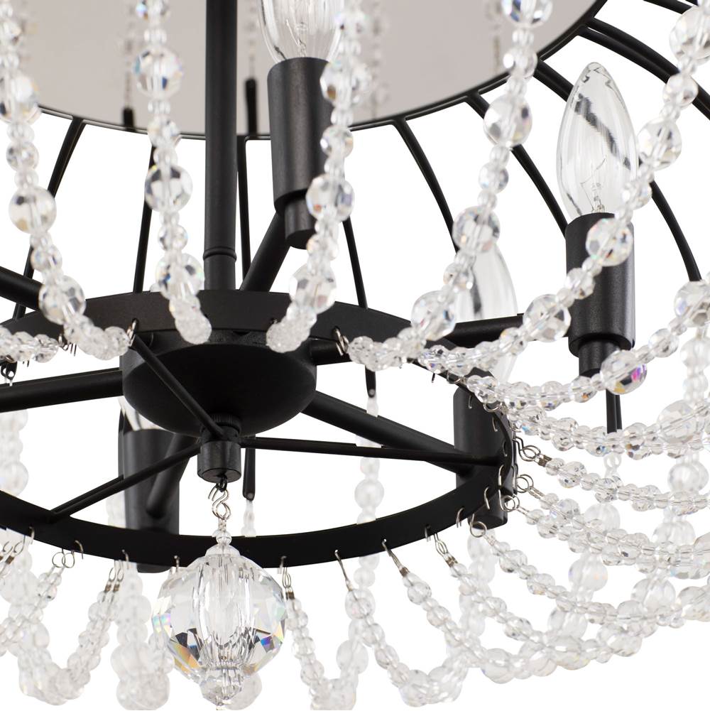 Varaluz 343S06MB Matte Black Voliere 6-lt Semi-flush - Matte Black Image 3