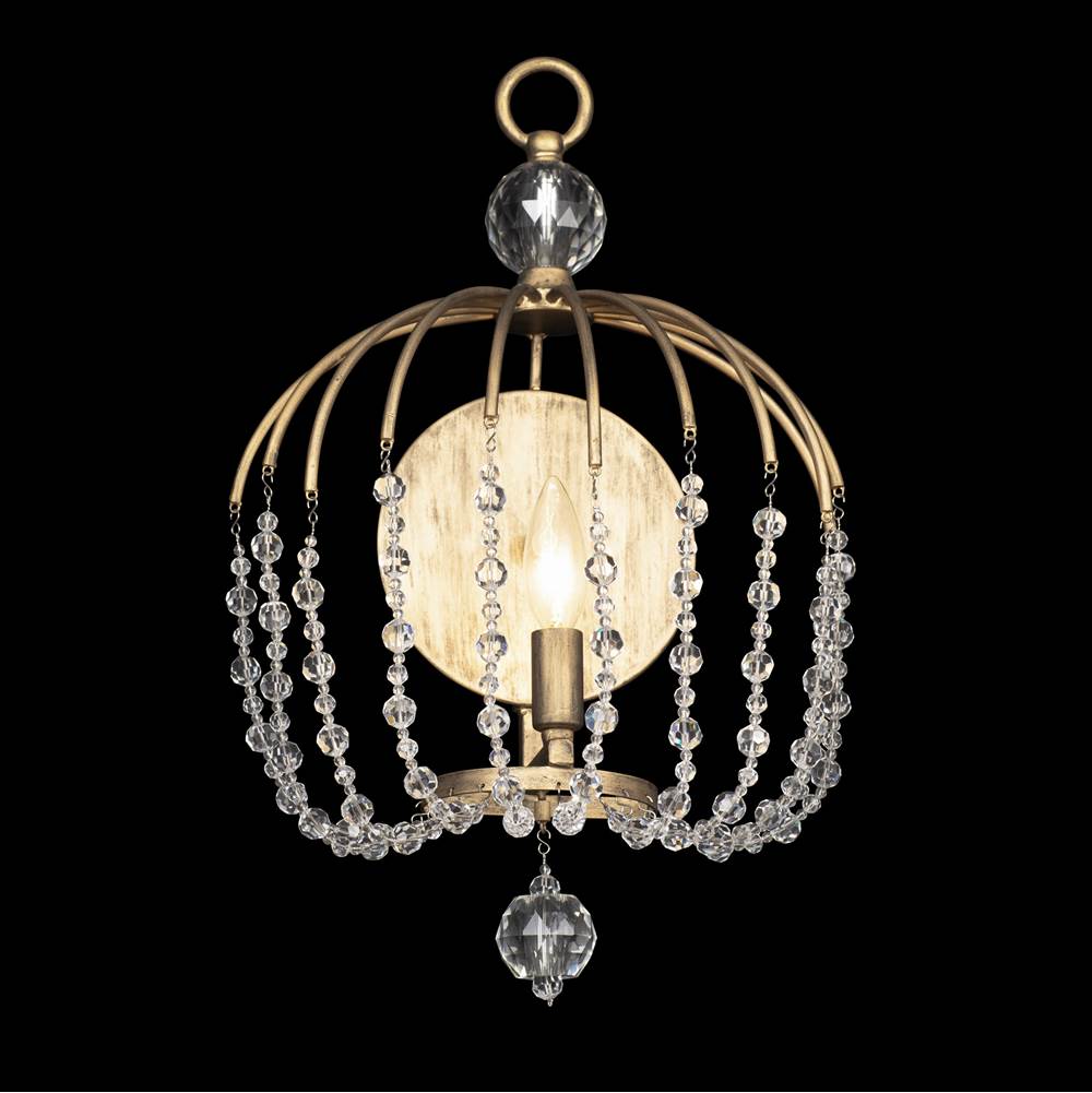Varaluz Voliere 1-lt Crystal Wall Sconce - Havana Gold