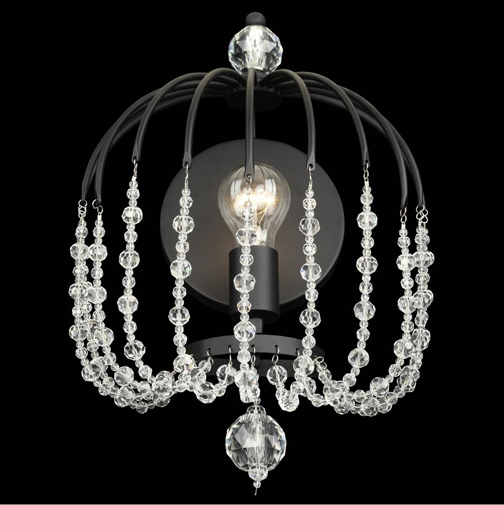Varaluz 343W01MB Havana Gold Voliere 1-lt Crystal Wall Sconce - Matte Black Image 2