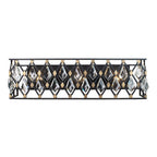 Varaluz 345B03CBHG Carbon, Havana Gold Windsor 3-lt Crystal Bath - Carbon/havana Gold Image 1