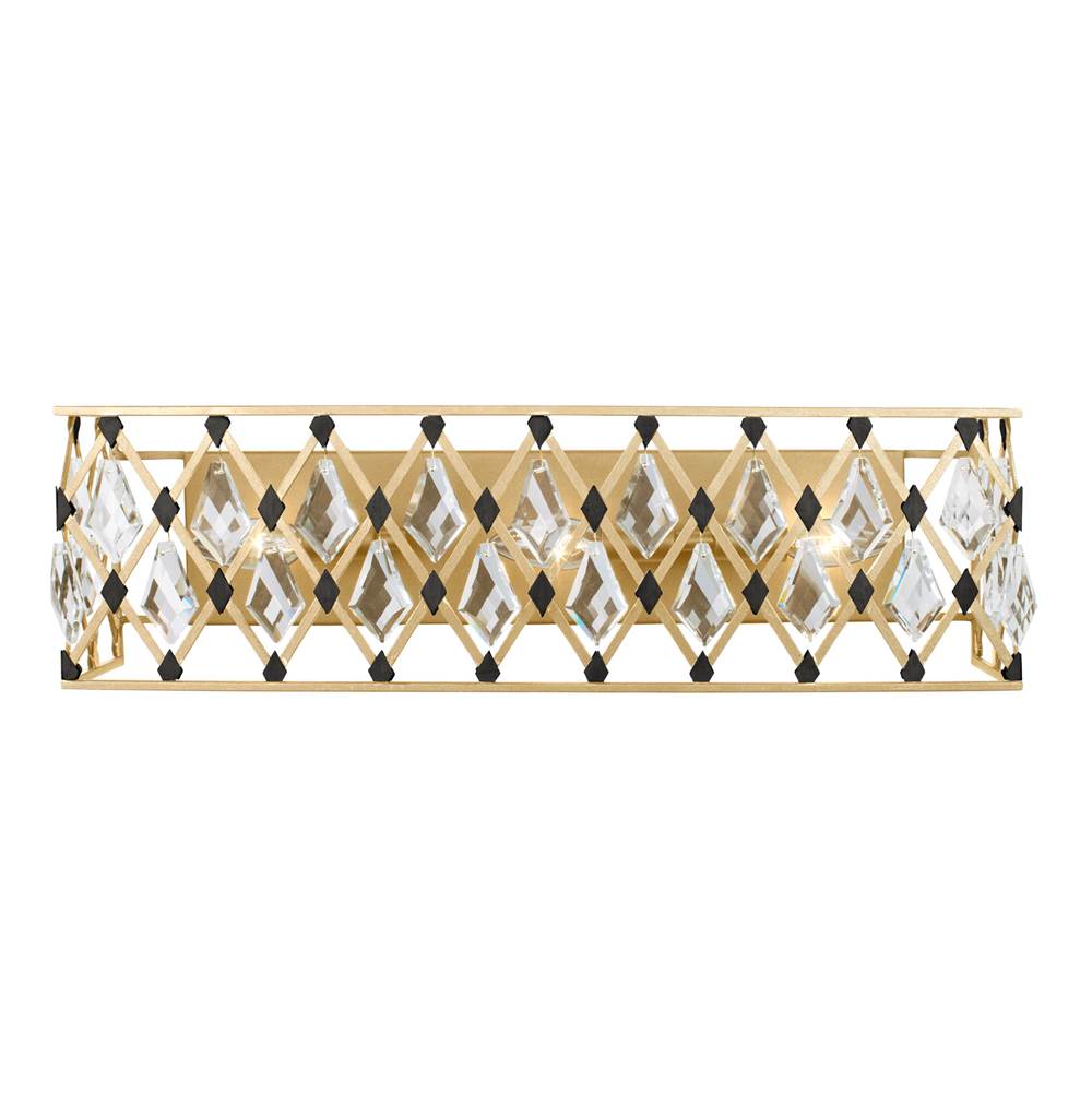 Varaluz Windsor 3-lt Crystal Bath - French Gold/matte Black