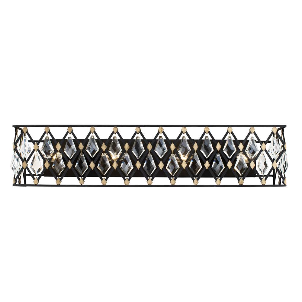 Varaluz 345B04CBHG Carbon,Havana Gold Windsor 4-lt Crystal Bath - Carbon/havana Gold Image 1