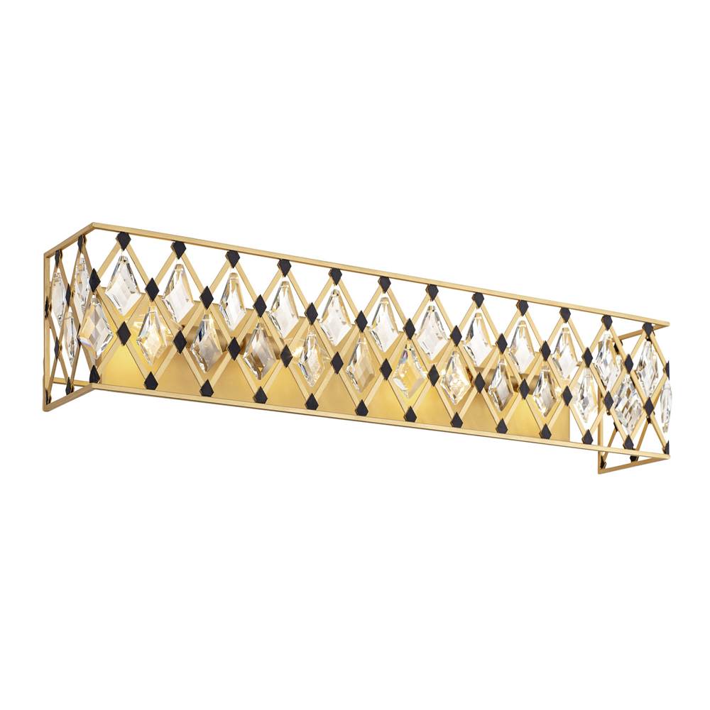 Varaluz 345B04FGMB French Gold,Matte Black Windsor 4-lt Crystal Bath - French Gold/matte Black Image 1