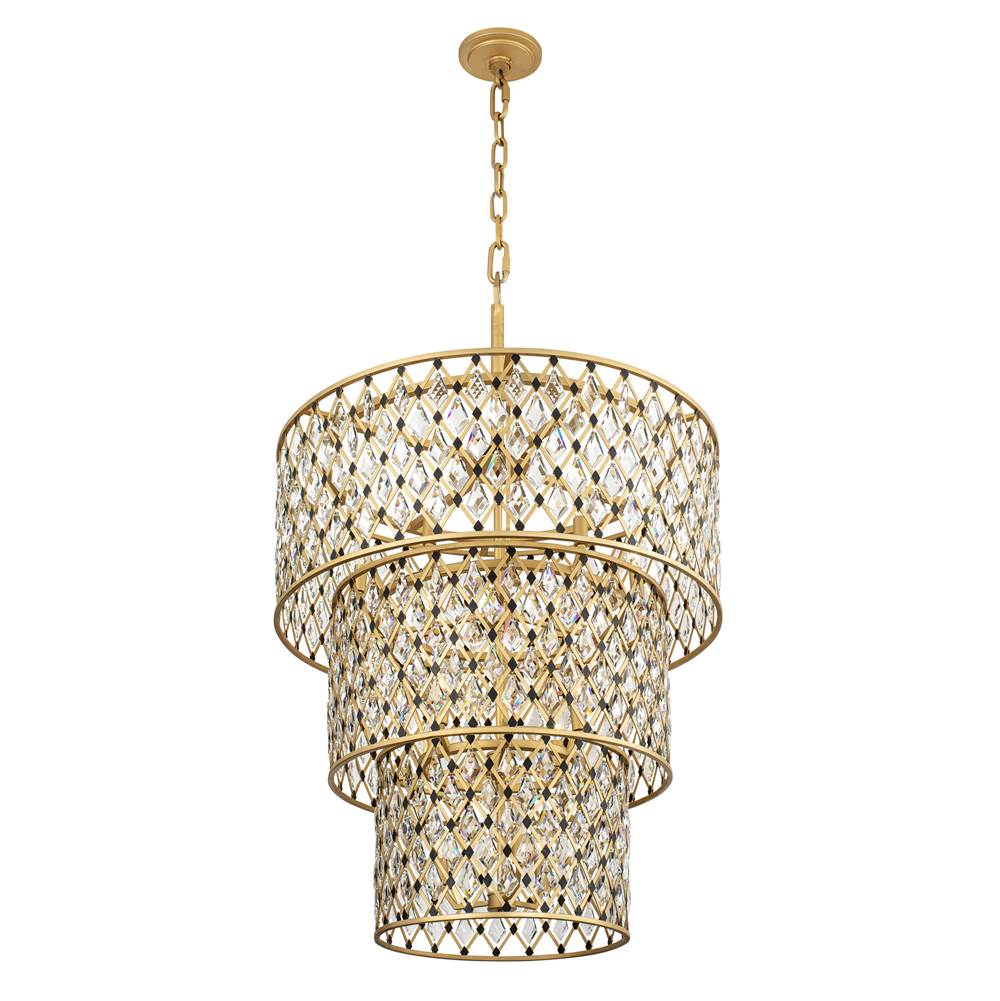 Varaluz 345C13FGMB French Gold,Matte Black Windsor 13-lt 3-tier Crystal Chandelier - French Gold/matte Black Image 1